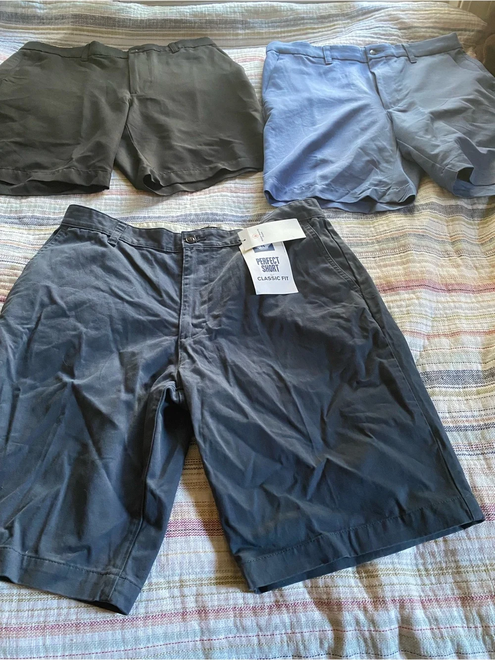 Men’s Shorts Trio — Black, Light Blue, Gray